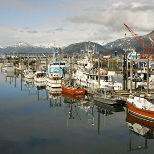 USA, Alaska, Kodiak, Fishing Boats in St. Herman Harbor