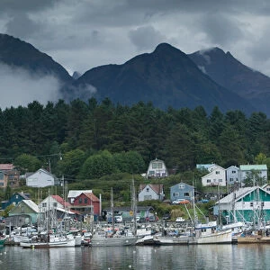 USA-ALASKA-Southeast Alaska-SITKA: Town & Waterfront View along Sitka Channel