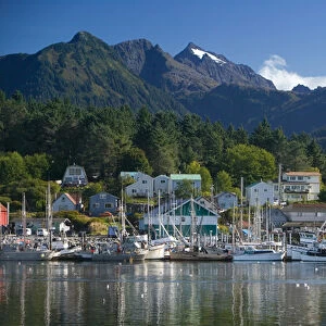 USA-ALASKA-Southeast Alaska-SITKA: Town & Harbor View along Sitka Channel
