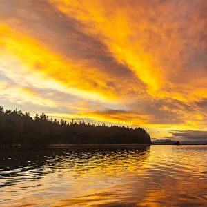 USA, Alaska, Tongass National Forest. Sunset landscape