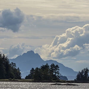 USA, Alaska, Tongass National Forest. Mountain and ocean landscape