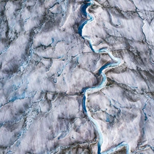 USA, Alaska, Tracy Arm-Fords Terror Wilderness, Overhead aerial view of meltwater streams