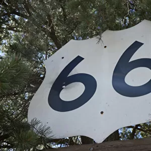 USA, Arizona, Sedona, Vintage Highway 66 sign