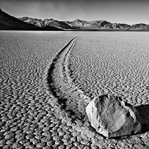 USA, California, Death Valley National Park. Sliding rock at the Racetrack. Credit as