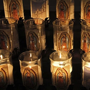 USA, California, Oceanside. Candles of Old Mission San Luis Rey de Francia