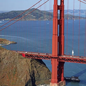 USA, California, San Francisco - Golden Gate Bridge, and Marin Headlands - aerial