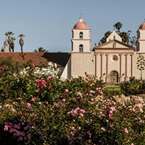 USA California, Santa Barbara, Mission and Rose Garden