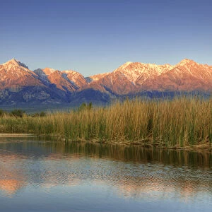 USA, California, Sierra Nevada Mountains. Mountains reflect in Billy Lake in Owens Valley