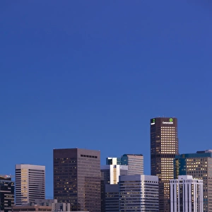 USA, Colorado, Denver, city view from the west, dusk