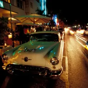 USA, FL, Miami, South Beach at night