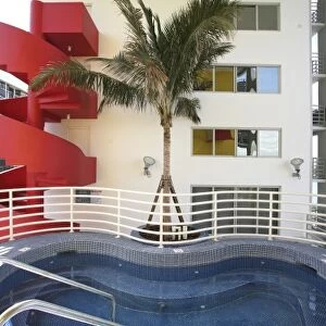 USA, Florida, Miami. The Atlantis Condominium, designed by Arquitectonica in 1982