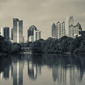 USA, Georgia, Atlanta, city skyline from Piedmont Park