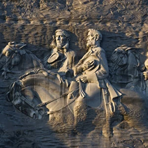 USA, Georgia, Atlanta. Close-up of worlds largest high-relief carving on Stone