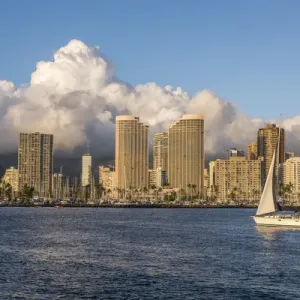 USA, Hawaii, Oahu, Honolulu City Skyline Print USA, Hawaii, Oahu, Honolulu City Skyline Print