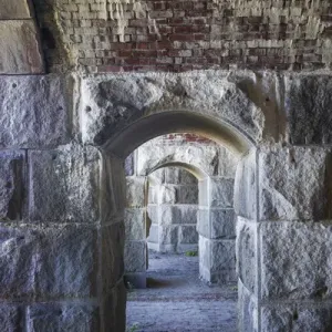 USA, Maine, Popham Beach Fort Popham Historic Fort Interior Print USA, Maine, Popham Beach Fort Popham Historic Fort Interior Print