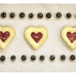 USA, Maryland, Bethesda, Hearts and Blueberries in a Row Digitally Altered USA, Maryland, Bethesda, Hearts and Blueberries in a Row Digitally Altered