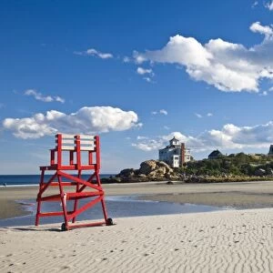 USA, Massachusetts, Cape Ann, Gloucester. Good Harbor Beach, Life guard platform