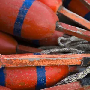 USA, Massachusetts, Cape Ann, Rockport, lobster buoys