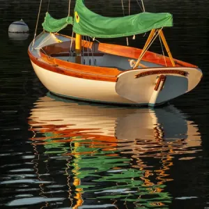 USA, Massachusetts, Cape Cod Moored Sailboat Print USA, Massachusetts, Cape Cod Moored Sailboat Print