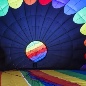 USA, Massachusetts, Hudson, Ballon Festival, hot air balloon interior