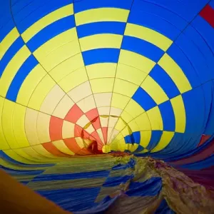 USA, Massachusetts, Hudson, Ballon Festival, hot air balloon interior