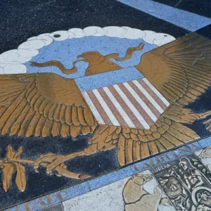 USA, Nevada, Bas relief plaque of an American Eagle, Hoover Dam USA, Nevada, Bas relief plaque of an American Eagle, Hoover Dam