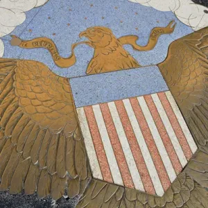 USA, Nevada, Bas relief plaque of the American Eagle. Hoover Dam USA, Nevada, Bas relief plaque of the American Eagle. Hoover Dam