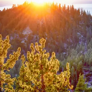 USA, Nevada, Lake Tahoe at sunset USA, Nevada, Lake Tahoe at sunset