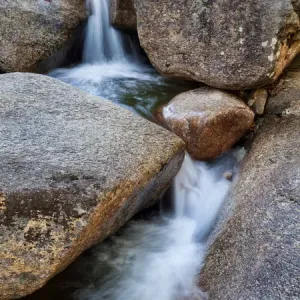 USA, New Hampshire, White Mountains, Lucy Brook flows past granite rock USA, New Hampshire, White Mountains, Lucy Brook flows past granite rock
