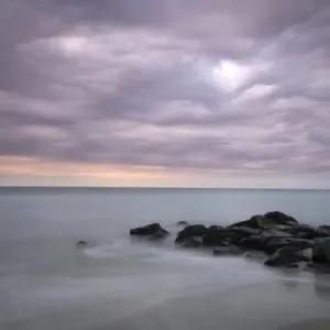 USA, New Jersey, Cape May National Seashore. Sunrise on stormy beach landscape. Credit as USA, New Jersey, Cape May National Seashore. Sunrise on stormy beach landscape. Credit as