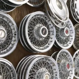 USA, New Mexico, Prewitt: Auto Hubcaps / Rt. 66 Swap Meet Shop USA, New Mexico, Prewitt: Auto Hubcaps / Rt. 66 Swap Meet Shop