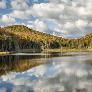 USA, New York, Adirondacks. Autumn afternoon at Raquette Brook