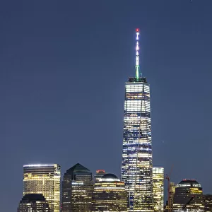 USA, New York. New York City skyline at night