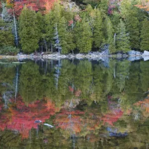USA; North America, Maine; Acadia National Park; Fall reflections at Bubble Pond USA; North America, Maine; Acadia National Park; Fall reflections at Bubble Pond