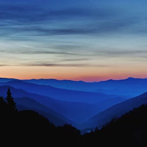 USA, North Carolina. Sunrise in the Great Smoky Mountains National Park. Credit as