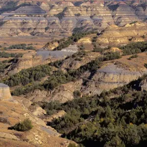 USA, North Dakota, Theodore Roosevelt National Park, View from Bentonitic Clay Overlook