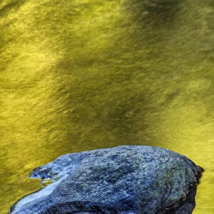 USA, Oregon. Rock in creek reflection. Credit as: Jay O Brien / Jaynes Gallery / DanitaDelimont