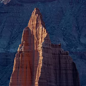 USA, Utah. Sunrise on Temple of the Moon, Cathedral Valley, Capitol Reef National Park