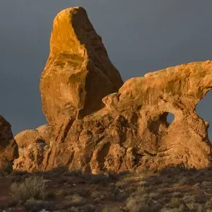 Turret Arch Print with Snow Dusting, Arches National Park