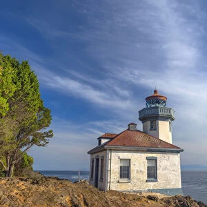 USA, Washington, San Juan Island, Lime Kiln Point State Park, Lime Kiln Point Lighthouse