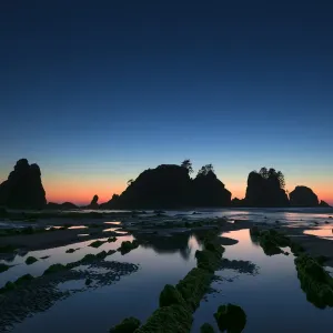 USA, Washington State, Olympic National Park. Point of the Arches at twilight. Credit as USA, Washington State, Olympic National Park. Point of the Arches at twilight. Credit as