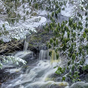 USA, West Virginia, Blackwater Falls State Park. Blackwater River in winter. Credit as