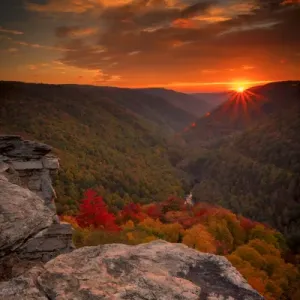 USA, West Virginia, Blackwater Falls State Park. Sunset on mountain landscape. Credit as USA, West Virginia, Blackwater Falls State Park. Sunset on mountain landscape. Credit as