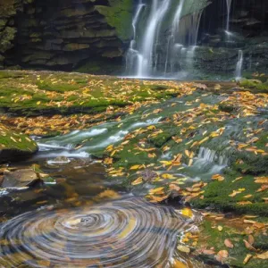USA, West Virginia, Blackwater Falls State Park. Waterfall and whirlpool scenic. Credit as USA, West Virginia, Blackwater Falls State Park. Waterfall and whirlpool scenic. Credit as