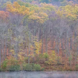 USA, West Virginia, Delaware Watergap Recreational Area. Lake and forest in autumn USA, West Virginia, Delaware Watergap Recreational Area. Lake and forest in autumn