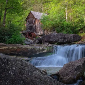 USA, West Virginia, New River Gorge National Park. Landscape with vintage grist mill