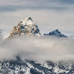 USA, Wyoming, Grand Teton National Park, Jackson, Grand Teton and Mount Owen above the clouds USA, Wyoming, Grand Teton National Park, Jackson, Grand Teton and Mount Owen above the clouds