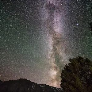 USA, Wyoming. Milky Way photograph of Absaroka Mountains near Cody