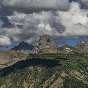USA, Wyoming. Panoramic of Grand Teton and Teton Range from west side