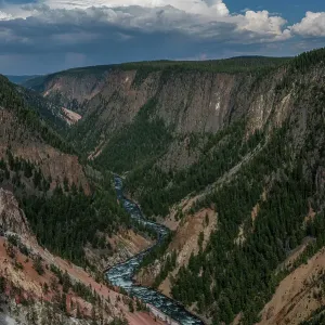 USA, Wyoming. Yellowstone River and Grand Canyon, Yellowstone National Park from Inspiration Point USA, Wyoming. Yellowstone River and Grand Canyon, Yellowstone National Park from Inspiration Point